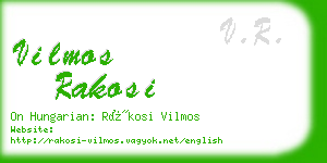 vilmos rakosi business card